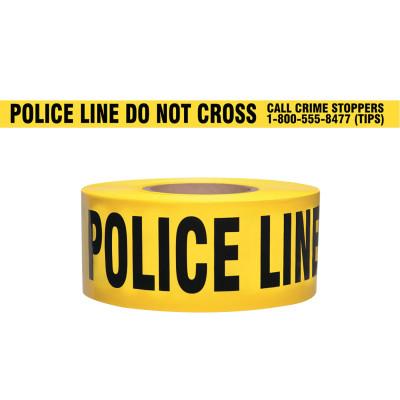 Presco Barricade Tape, 3 in x 1000 ft, 2.5 mil, Yellow, POLICE LINE DO NOT CROSS, B31022Y11