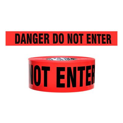 Presco Barricade Tape, 3 in W x 1000 ft L, DANGER DO NOT ENTER, Red, SB3102R10