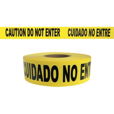 Presco Barricade Tape, 3 in x 1000 ft, 2 mil, Yellow, CAUTION DO NOT ENTER, SB3102Y9