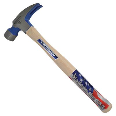 Vaughan?? Framing Rip Hammer, Forged Steel, Straight White Hickory Handle, 18 in, 2-3/4 lb, 707M