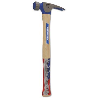 Vaughan® California Framing Hammers, 19 oz High Carbon Steel Head, Hickory Handle, 16 in, CF2