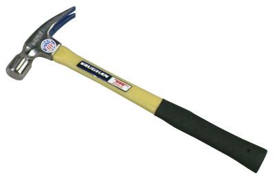 Vaughan® Fiberglass Hammer, Forged Steel Head, Straight Handle, 14 in, 2 lb, FS999