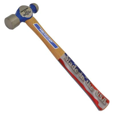 Vaughan® Commercial Ball Pein Hammer, Hickory Handle, 12 in, Forged Steel 12 oz Head, TC2012