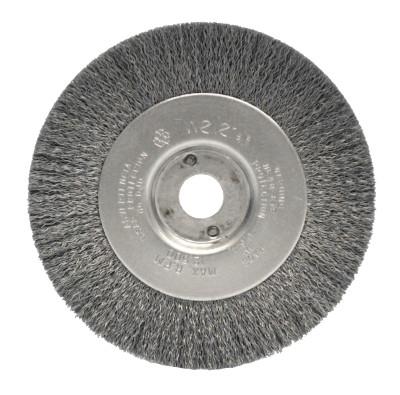 Weiler® Narrow Face Crimped Wire Wheel, 4 in D x 1/2 W, .006 Stainless Steel, 6,000 rpm, 00154