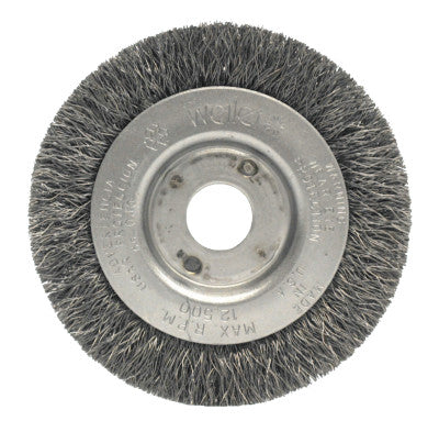 Weiler® Narrow Face Crimped Wire Wheel, 3 in D, .0118 Steel Wire, 00234