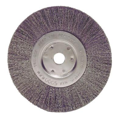 Weiler® Narrow Face Crimped Wire Wheel, 4 in D, .014 Steel, 3/8 in-24 UNF Nut, 13078