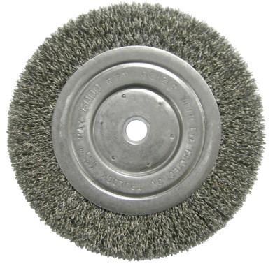 Weiler® Narrow Face Crimped Wire Wheel, 6 in D, .014 Steel Wire, 01125