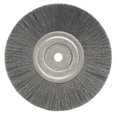 Weiler® Narrow Face Crimped Wire Wheel, 8 in D x 3/4 in W, .006 Steel Wire, 6,000 rpm, 01135