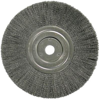 Weiler® Narrow Face Crimped Wire Wheel, 8 in D, .006 Steel Wire, 01138