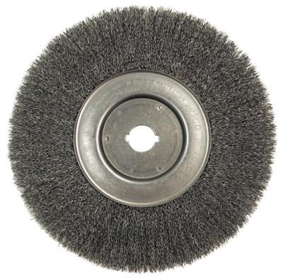 Weiler® Narrow Face Crimped Wire Wheels, 10 in Dia. x 3/4 in , 0.014 in, Steel, 4,000rpm, 01250-12