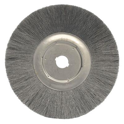 Weiler® Narrow Face Crimped Wire Wheel, 12 in D, .014 Steel, 2 in Arbor, 01320-14