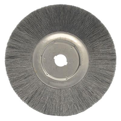 Weiler® Narrow Face Crimped Wire Wheel, 12 in D, .014 Steel, 1 1/4 in Arbor, 01329