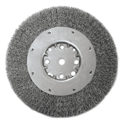 Weiler® Crimped Wire Wheels, 8 in D, 7/8 in Face, 0.0118 in, Steel Wire, 4500 rpm, 01514