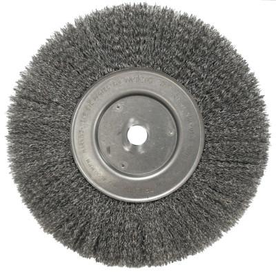 Weiler® Crimped Wire Wheel, 10 in D x 3/4 in W, .014 in Stainless Steel, 4,000 rpm, 01898