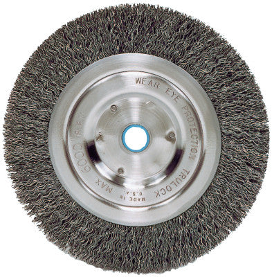 Weiler® Medium-Face Crimped Wire Wheel, 4 1/2 in D, .0118 Steel Wire, 06020
