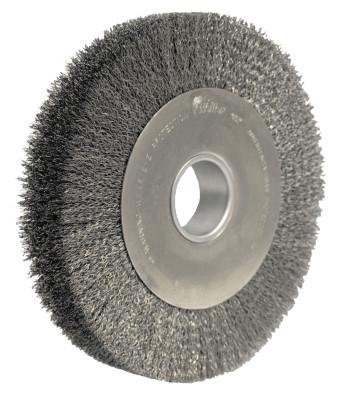 Weiler® Wide-Face Crimped Wire Wheel, 10 in Dia. x 1 5/8 in W, 0.0118 in Wire, 4,000 rpm, 03190