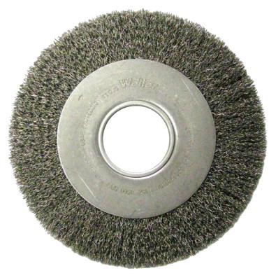 Weiler® Medium-Face Crimped Wire Wheel, 8 in D x 1 in W, .006 in Steel Wire, 4,000 rpm, 06090