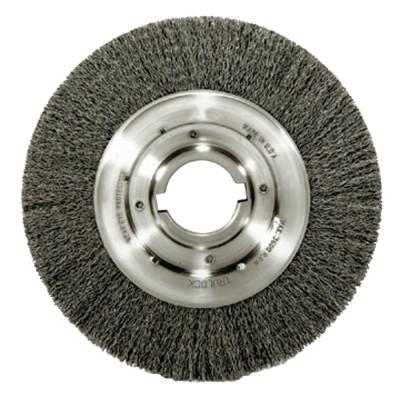 Weiler® Medium Crimped Wire Wheel, 8 in D x 1 in W, .0118 in Stainless Steel, 4,000 rpm, 06490