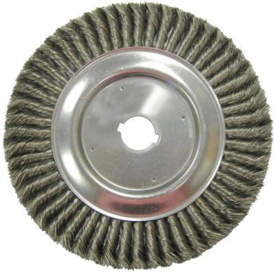 Weiler® Standard Twist Knot Wire Wheel, 12 in D, .016 in Steel Wire, 1 1/4 in Arbor Hole, 08219