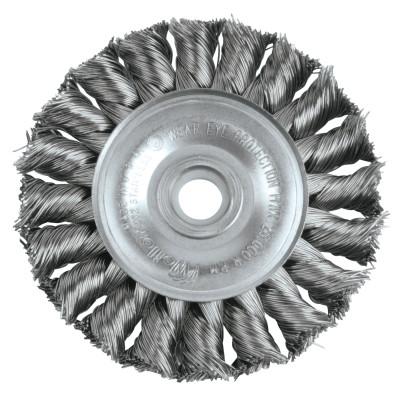 Weiler® Standard Twist Knot Wire Wheel, 3 in D x 3/8 in W, .02 in Stainless Steel Wire, 08274