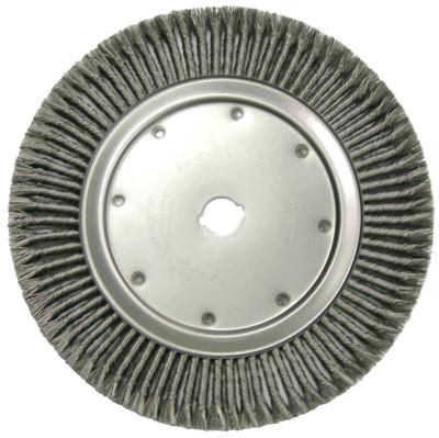 Weiler® High Density Twist Knot Wire Wheel, 14 in D, .016 in Steel, 2 in Arbor Hole, 09790