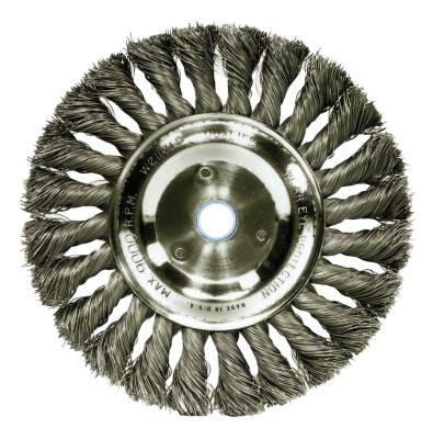 Weiler® Standard Twist Knot Wire Wheel, 6 in D x 1/2 in W, .0118 Stainless Steel Wire, 08325