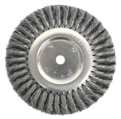 Weiler® Standard Twist Knot Wire Wheel, 8 in D x 5/8 W, .016 Stainless Steel, 6,000 rpm, 08395