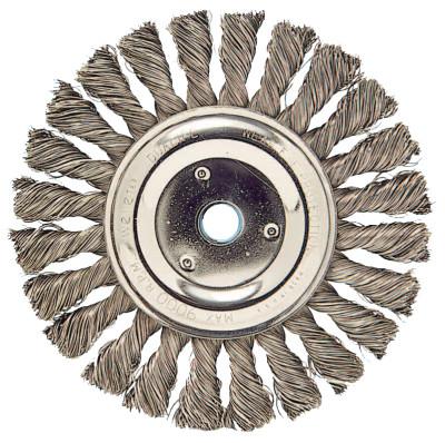 Weiler® Cable Twist Knot Wire Wheel, 4 in D x 1/4 in W, .02 in Steel, M10 x 1.25 Nut, 13261