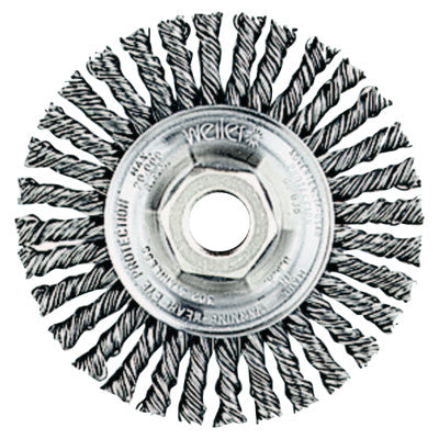 Weiler® Roughneck Stringer Bead Wheel, 6 in D x 1/2 W, 24 Knots, .023 Wire, 12,500 rpm, 08776