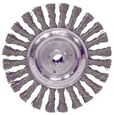 Weiler® Roughneck Stringer Bead Wheel, 6 in Dia, 1 1/2 in Trim, .023 in Wire, 08796