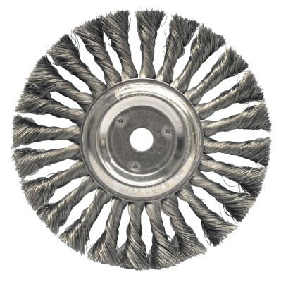 Weiler® Standard Twist Knot Wire Wheel, 7 in D x 5/8 in W, .014 in Steel Wire, 9,000 rpm, 08835