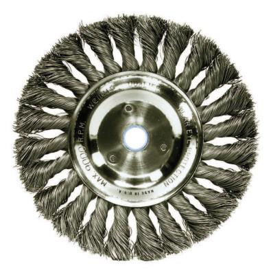 Weiler® Standard Twist Knot Wire Wheel, 6 in D x 5/8 in W, .016 in Steel Wire, 9,000 rpm, 08975