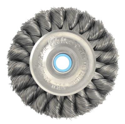 Weiler® Wide Face Standard Twist Knot Wire Wheel, 3 in Dia. x 3/4 W, 22,000 rpm, 09104