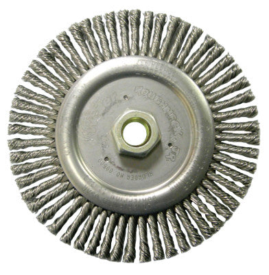 Weiler® Roughneck Stringer Bead Wheel, 6 in D x 3/16 in W, .02 Steel Wire, 12,500 rpm, 09400