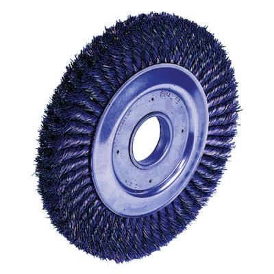 Weiler® Wide Face Standard Twist Knot Wire Wheel, 10" Dia.x 1 1/4", 0.016 in, 4,500 rpm, 09480