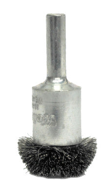 Weiler® Stem-Mounted Circular Flared End Brush, Stainless, 16,000 RPM, 3 in x 0.008 in, 10050