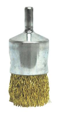 Weiler® Coated Cup Crimped Wire End Brush, Steel, 22,000 rpm, 1 in x 0.006 in, 11006
