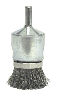 Weiler® Banded Crimped Wire End Brush, Stainless Steel, 1 in x 0.006 in, 10,000 rpm, 11114