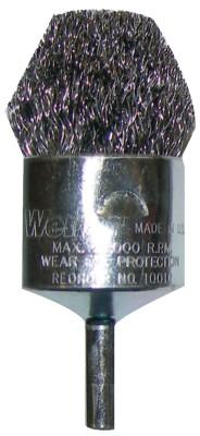Weiler® Controlled Flare End Brushes, Steel, 22,000 rpm, 1" x 0.014", 10310