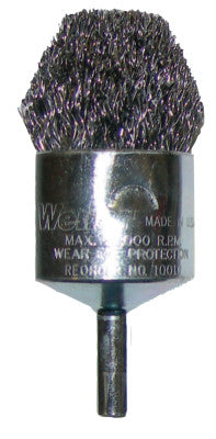 Weiler® Controlled Flare End Brushes, Stainless Steel, 22,000 rpm, 1" x 0.014", 10322