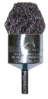 Weiler® Controlled Flare End Brush, Stainless Steel, 1 in x 0.020 in, 22,000 rpm, 10323