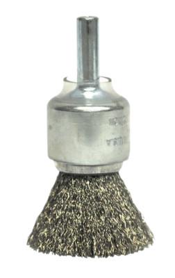 Weiler® Coated Cup Crimped Wire End Brush, Steel, 22,000 rpm, 3/4 in x 0.0104 in, 11004