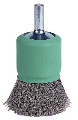 Weiler® Coated Cup Crimped Wire End Brush, Stainless Steel, 22,000 rpm, 3/4 in x 0.006 in, 11013
