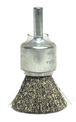 Weiler® Coated Cup Crimped Wire End Brush, Stainless Steel, 22,000 rpm, 3/4 in x 0.0104 in, 11014