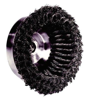 Weiler® Double Row Heavy-Duty Knot Wire Cup Brush, 6 in Dia., 5/8-11 UNC Arbor, 1.5 x .035 in Steel, 12926
