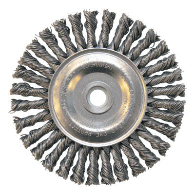 Weiler® Roughneck® Stringer Bead Wheel, 4 in D x 3/16 in W, .02 Steel, 1/2-3/8 Arbor, 13124