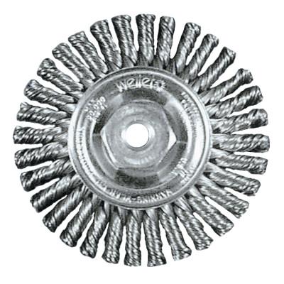 Weiler® Roughneck® Stringer Bead Wheel, 4 in D x 3/16 W, .02 in Wire, M10x1.25 Nut, 13125