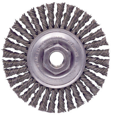 Weiler® Roughneck Stringer Bead Wheel, 4 in D x 3/16 in W, .02 in Steel Wire, 20,000 RPM, 13128