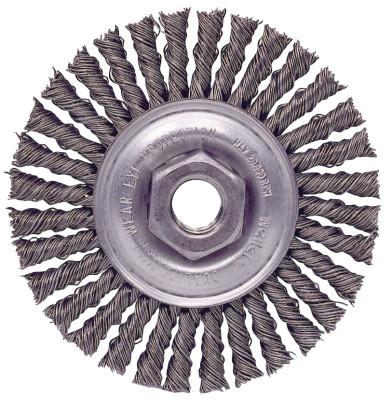 Weiler® Roughneck® Stringer Bead Wheel, 4 in D x 3/16 W, .02 in Wire, 1/2"-13 UNC Nut, 13130