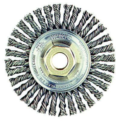 Weiler® Roughneck Stringer Bead Wheel, 4in D x 3/16in W, Carbon Steel, 5/8-11 UNC Arbor, 13131